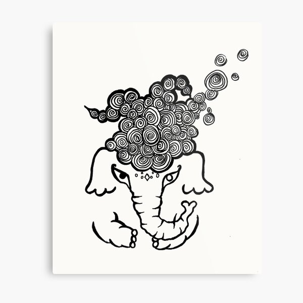 Elephant of Wisdom Metal Print