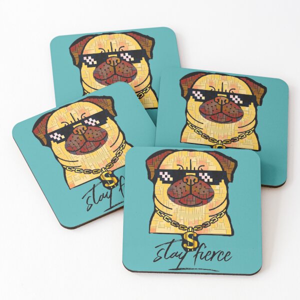 Item preview, Stay Fierce (Pug dog with glasses) designed and sold by HamiltonmagicTs.