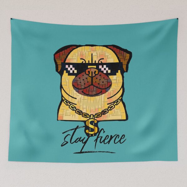 Item preview, Stay Fierce (Pug dog with glasses) designed and sold by HamiltonmagicTs.