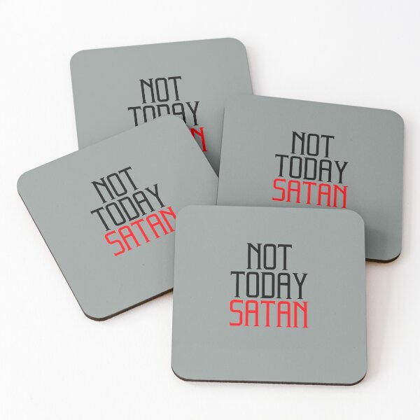 Item preview, Not Today Satan with Satan in red.  Nice bold font designed and sold by Praytastic.