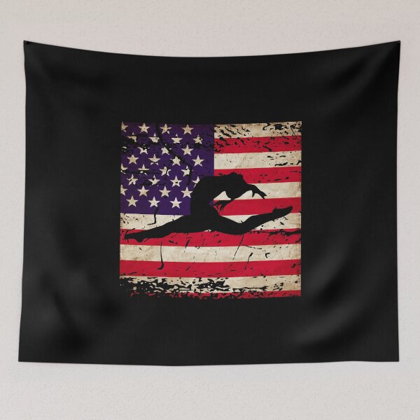 Item preview, Women's Gymnastics Split Leap American Flag designed and sold by 4Craig.