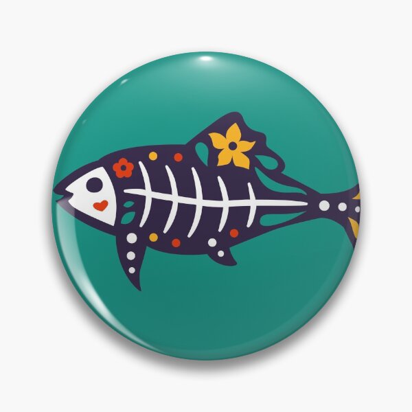 Item preview, Colorful Day of the Dead Pet Fish | Dia de los Muertos Pescado designed and sold by SLAG-Creative.