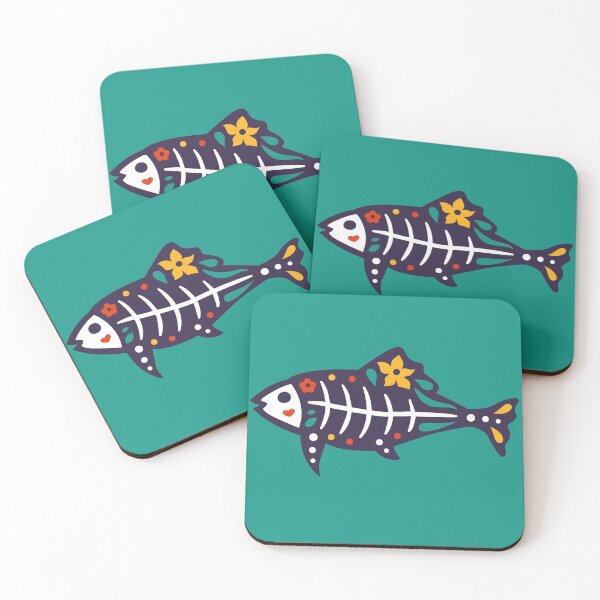 Item preview, Colorful Day of the Dead Pet Fish | Dia de los Muertos Pescado designed and sold by SLAG-Creative.