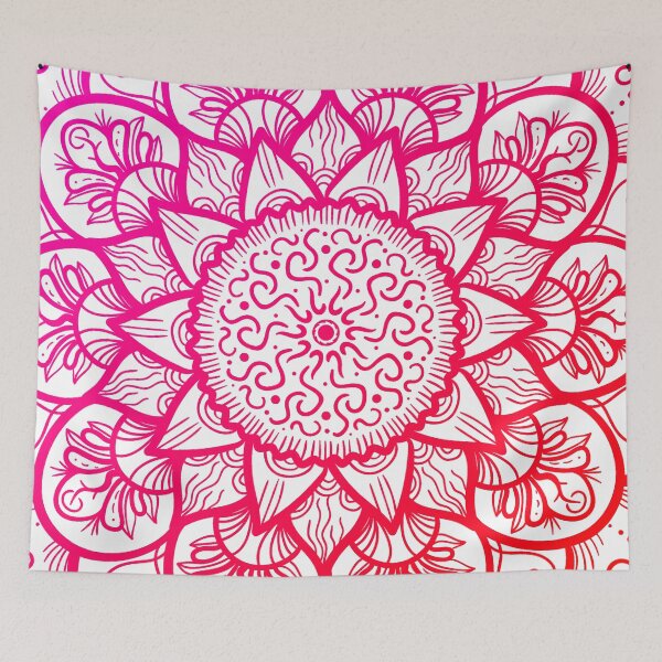 Item preview, Red Colorful Gradient Yoga Mandala - Feminine Mandala designed and sold by looklock.