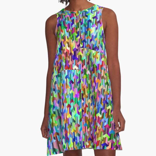 Visual Psychedelic Art, Easy Optical ILLusion Tessellation A-Line Dress
