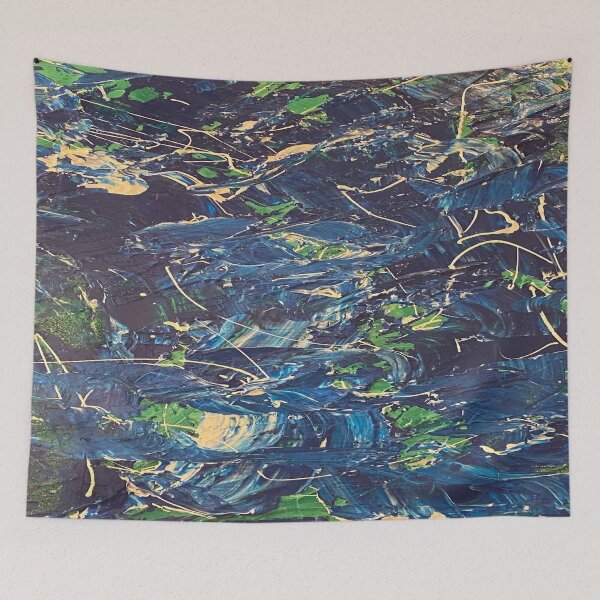 Item preview, Colourful Abstract Blue Green Painting designed and sold by Bingo Muchacho.