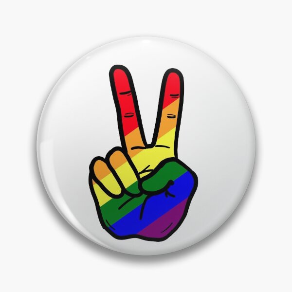 Item preview, V Sign Hand Gesture Gay Rainbow designed and sold by Nalidsa Sukprasert.