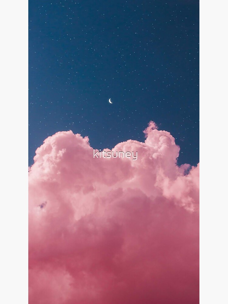 Pink Blue Dreamy Night Sky Cloud Pastel Aesthetic Girly