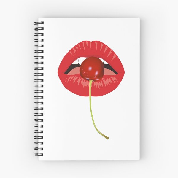 Item preview, Red lips biting cherry Open month with white teeth eating a red cheery designed and sold by mashmosh.