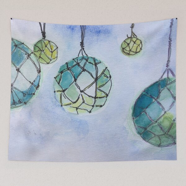 Item preview, Original watercolour of trawler net floats designed and sold by Jenie Yolland.