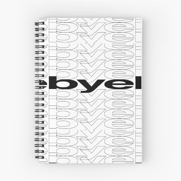 Item preview, Bye word typography black and white design designed and sold by Kvyom.