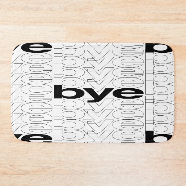 Item preview, Bye word typography black and white design designed and sold by Kvyom.