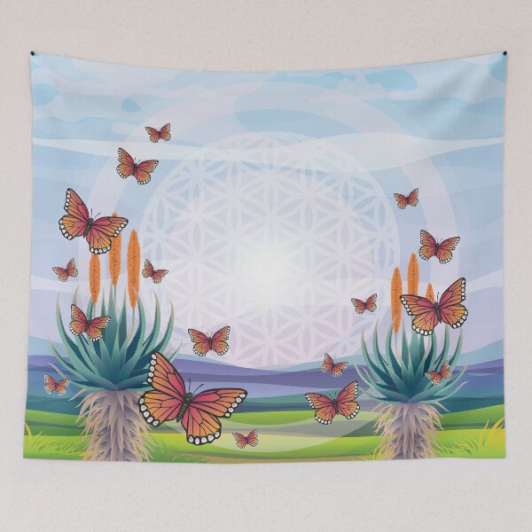 Item preview, Flower of life mandala with butterflies designed and sold by Caroline Swart.