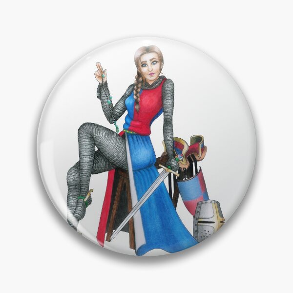 Crusades Chick Pin Up Girl Pin