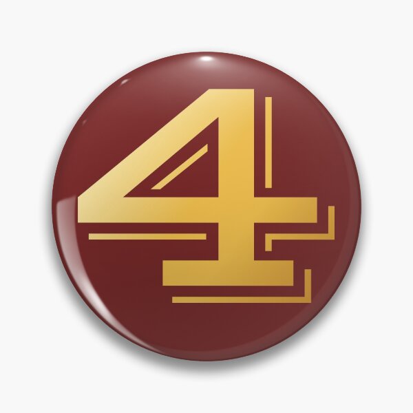 Item preview, Gold Monogram No Number 4 Four on Fire Brick Red designed and sold by BleuSky.