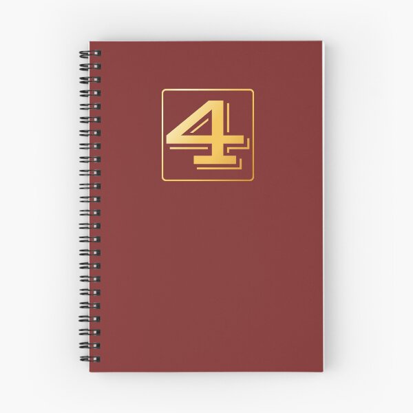 Item preview, Gold Monogram No Number 4 Four on Fire Brick Red designed and sold by BleuSky.