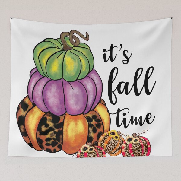 Item preview, Its fall time design with purple orange,green  pumpkins and leopard  design graphics.  designed and sold by Moussa  Sussi.