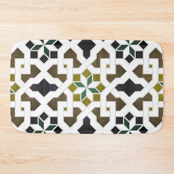 Item preview, Oriental tile pattern - black, brown, white, morocco tile design 1x1 designed and sold by ohaniki.