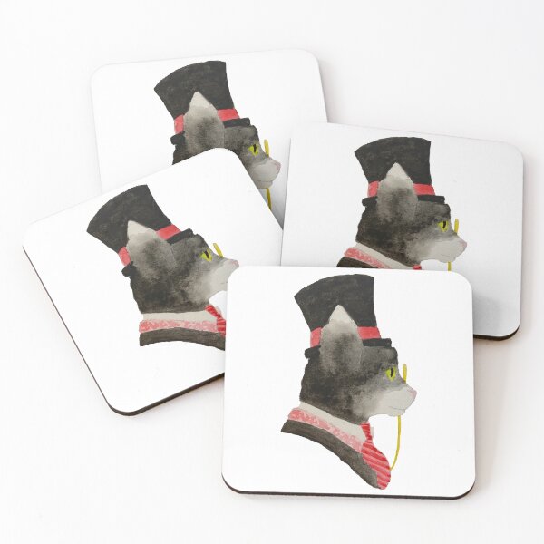 Item preview, Black cat in a suit and top hat  designed and sold by Tessa Bryden.