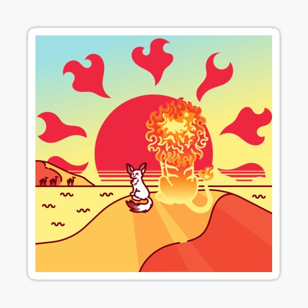 Figer le liger dans le désert avec Pure the Fennec - Creatober 2020 jour 8 Sticker