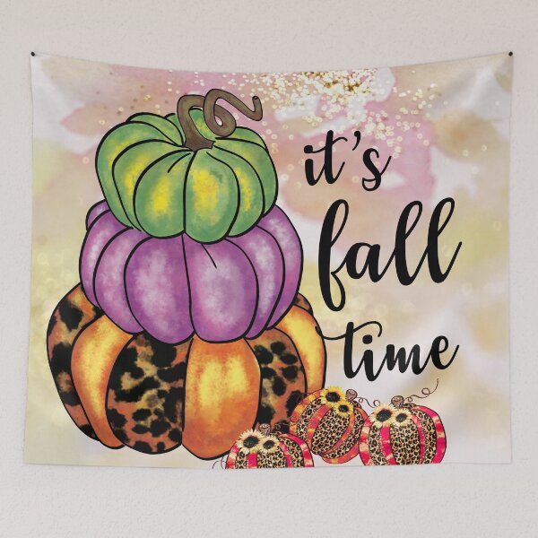 Item preview,  Its fall time design with purple orange,green  pumpkins and leopard  design graphics.  designed and sold by Moussa  Sussi.