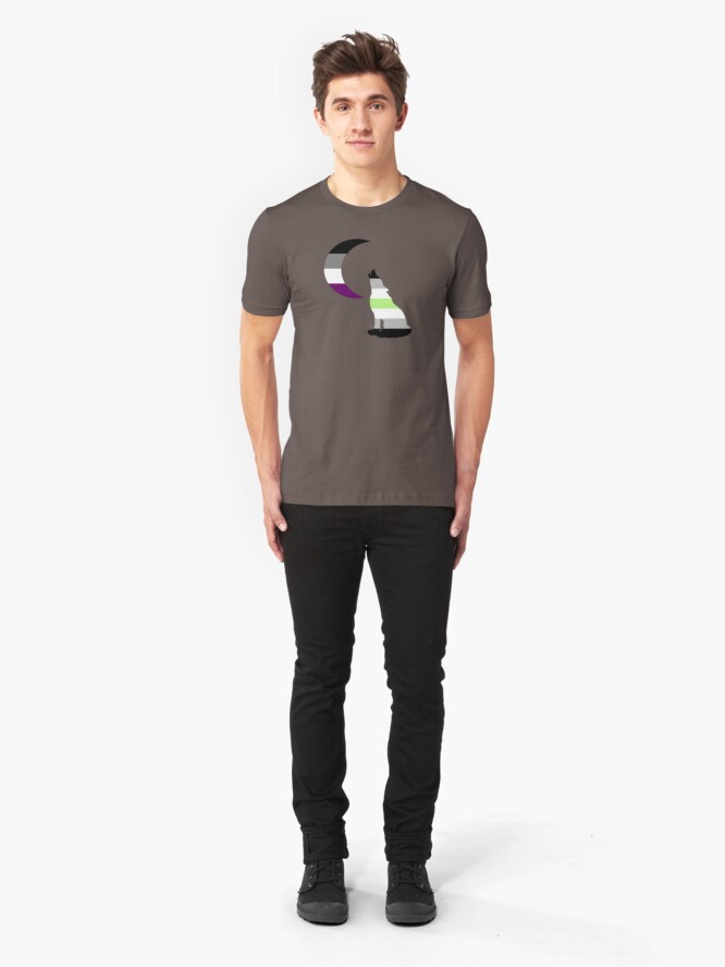 Vista alternativa de Camiseta ajustada Agender Ace Wolf y Moon