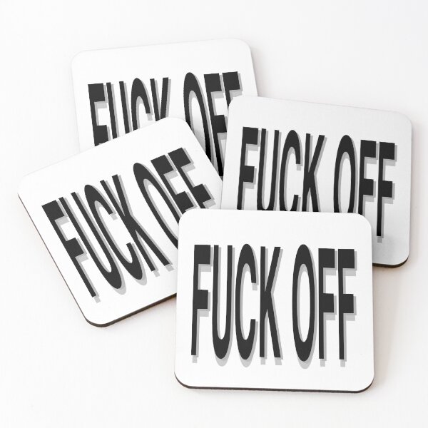 Item preview, Minimal Fuck off stretched 3d black and white typography design designed and sold by Kvyom.