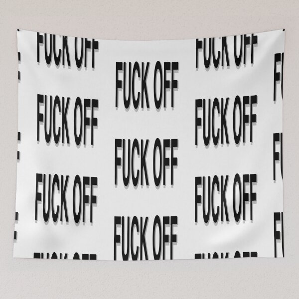 Item preview, Minimal Fuck off stretched 3d black and white typography design designed and sold by Kvyom.