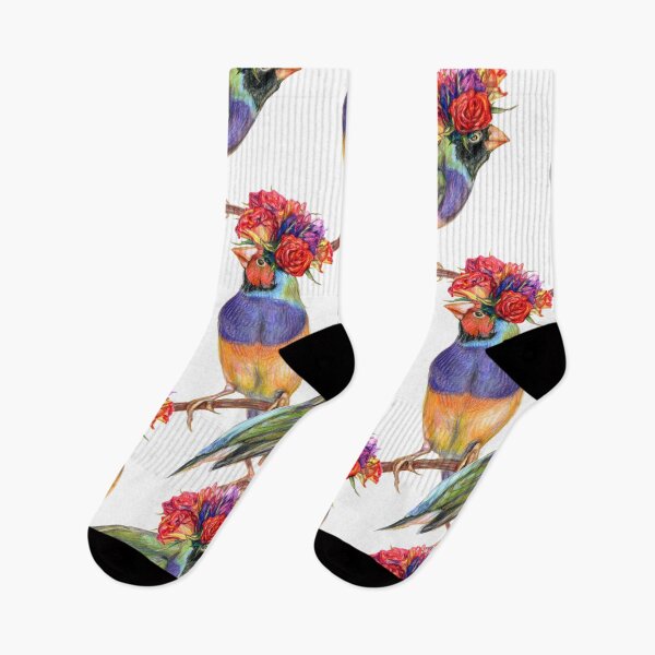 Item preview, Gouldian finch birds and roses designed and sold by stasia-ch.