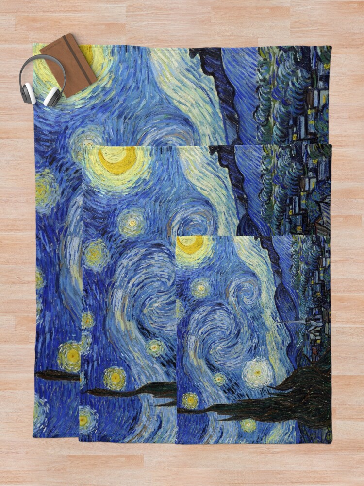 Alternate view of Starry Night - Vincent Van Gogh Throw Blanket