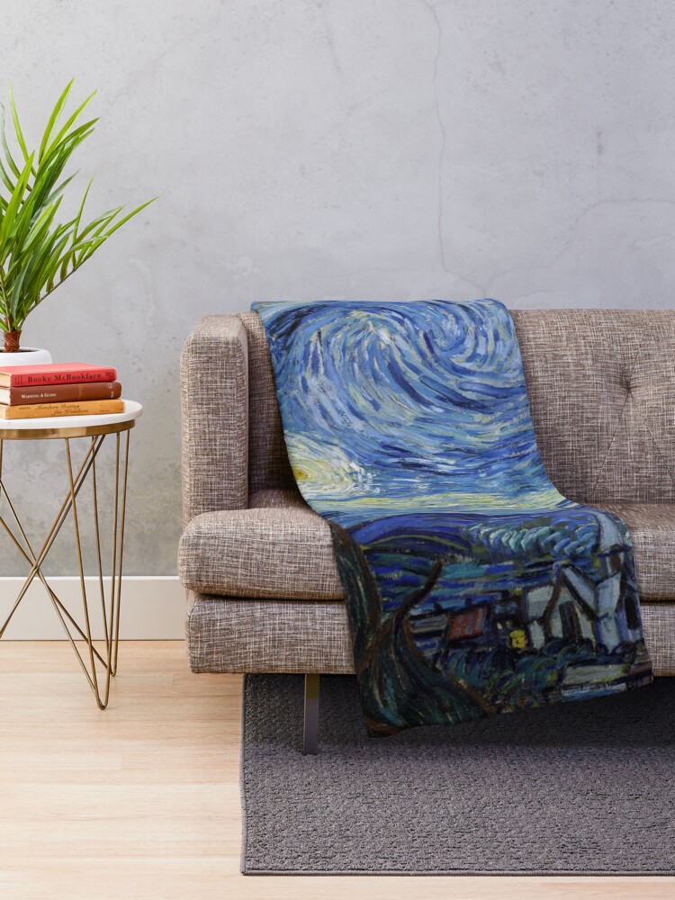 Alternate view of Starry Night - Vincent Van Gogh Throw Blanket