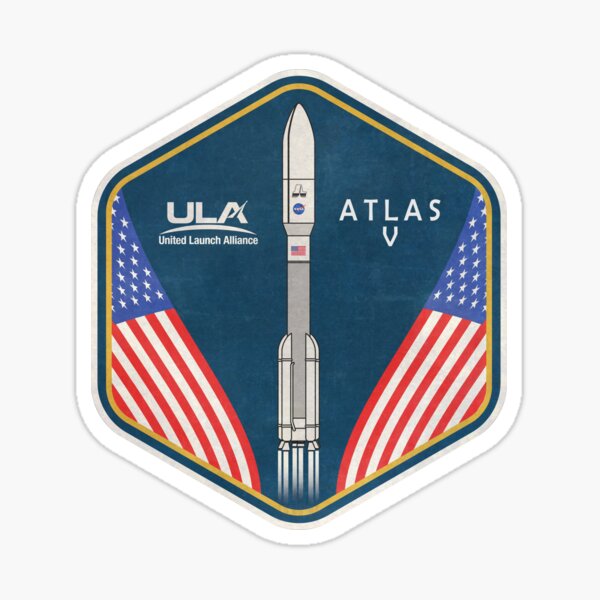 Atlas V Rocket Badge Sticker For Sale By Blue Galaxy Designs Redbubble