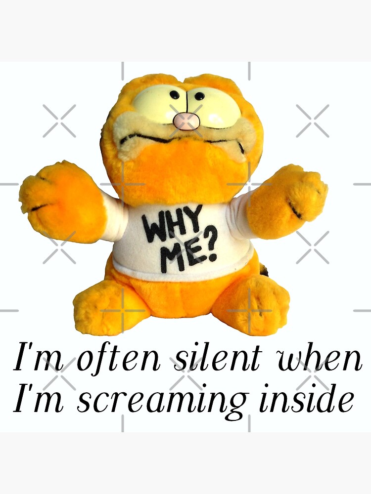 "Depressed Garfield " Canvas Print by CandyAcid Redbubble