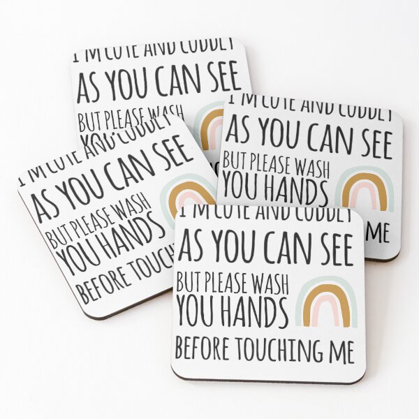 Item preview,  Please wash your hands before touching me black text designed and sold by ashdenent.