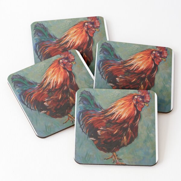 Item preview, Brown rooster Isle of Aran. 2012Ⓒ Oil on canvas 51x41cm designed and sold by Elizabeth Moore Golding.