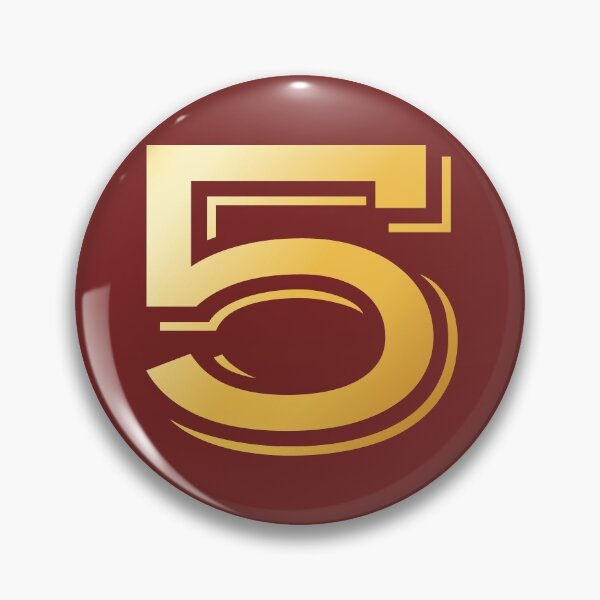 Item preview, Gold Monogram No Number 5 Five on Fire Brick Red designed and sold by BleuSky.