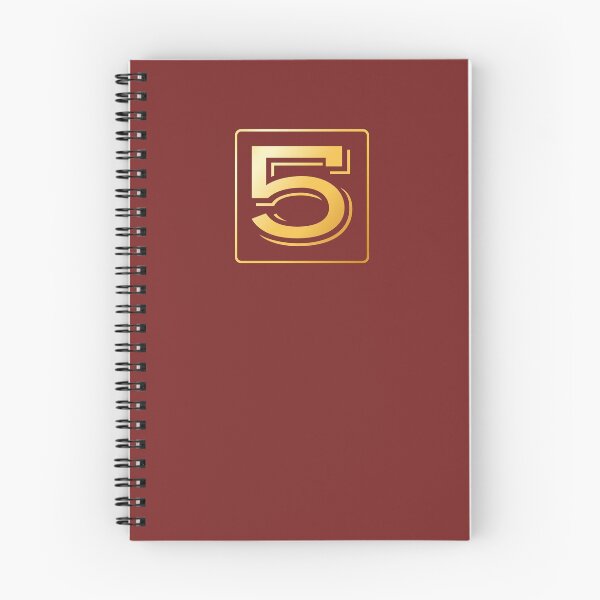 Item preview, Gold Monogram No Number 5 Five on Fire Brick Red designed and sold by BleuSky.