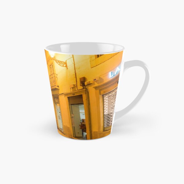 Item preview, Encantador Faro Algarve Portugal - Calle comercial nocturna con toldos de lona frescos designed and sold by Georgia Mizuleva.