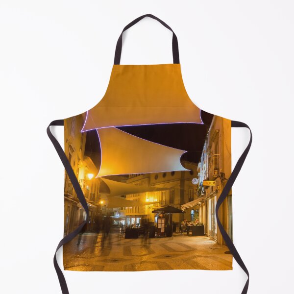 Item preview, Charming Faro Algarve Portugal - Nighttime Shopping Street with Cool Canvas Awnings designed and sold by Georgia Mizuleva.
