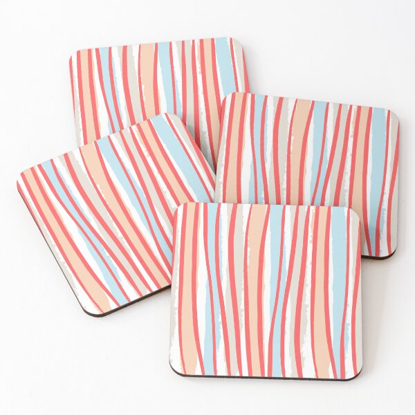 Item preview, Summer stripes in blue and coral designed and sold by anna0711.