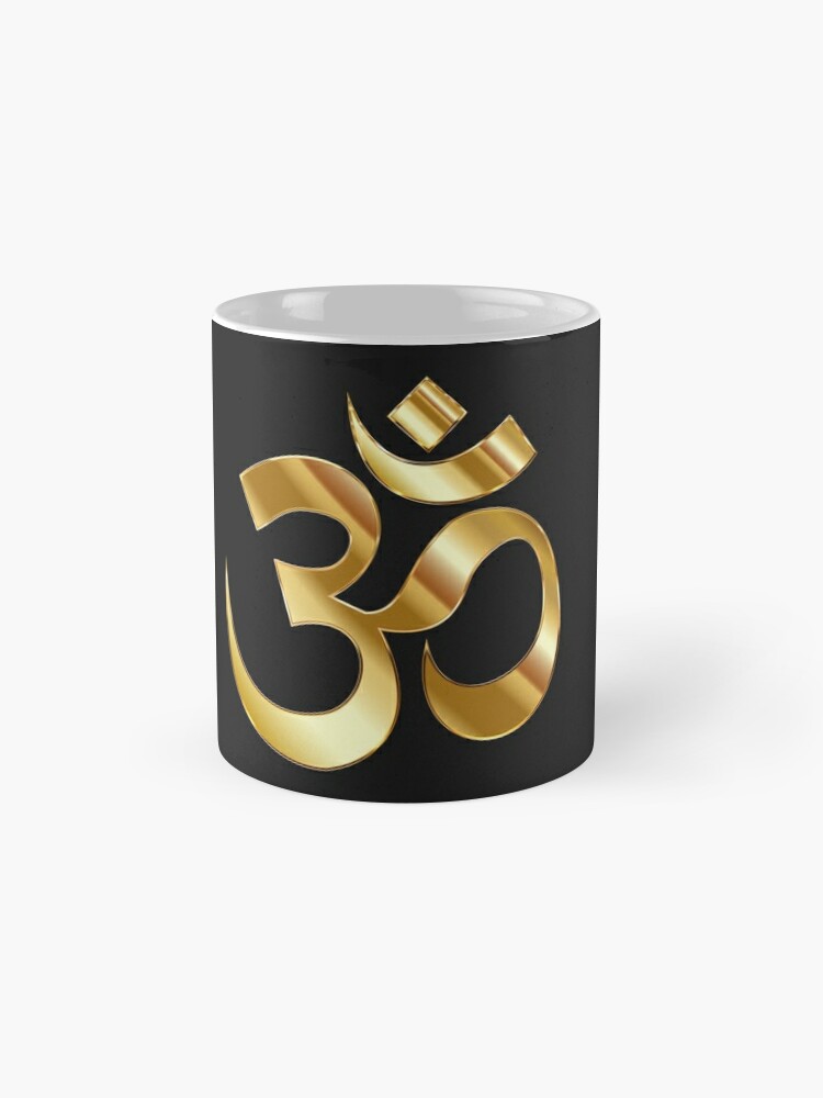Coffee Mug, Golden Om Symbol designed and sold by PeaceGiftsShop