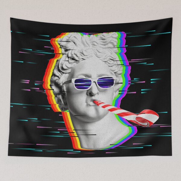 Item preview, 3d glitchy Greek GOD Statue funny art designed and sold by AznavourByKarin.