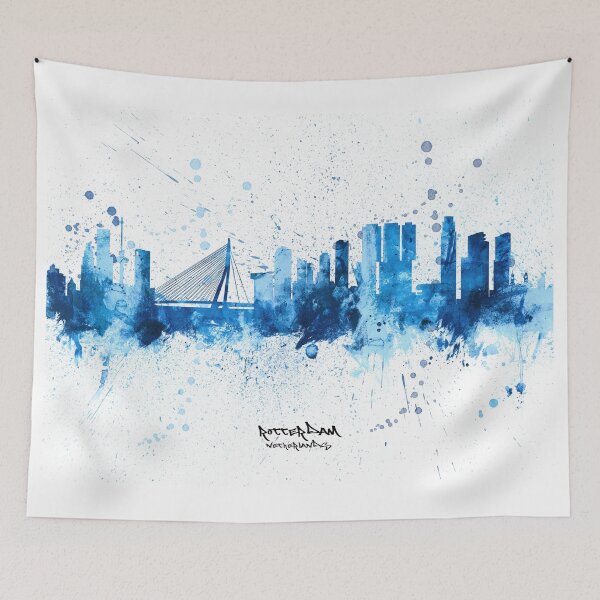 Item preview, Rotterdam The Netherlands Skyline designed and sold by ArtPrints.