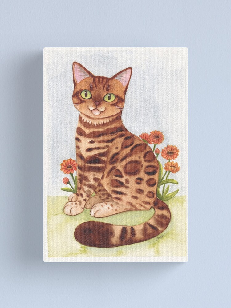 Vintage Bengal Cat Knowledge Canvas Poster, Bengal Cat