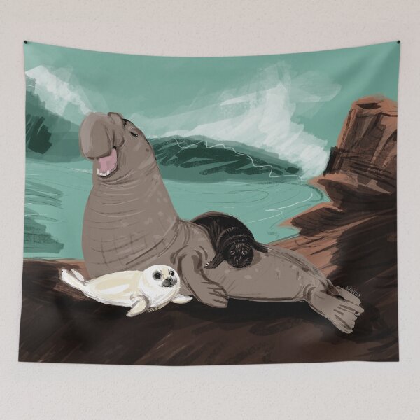Item preview, Elephant seal with a white seal designed and sold by belettelepink.