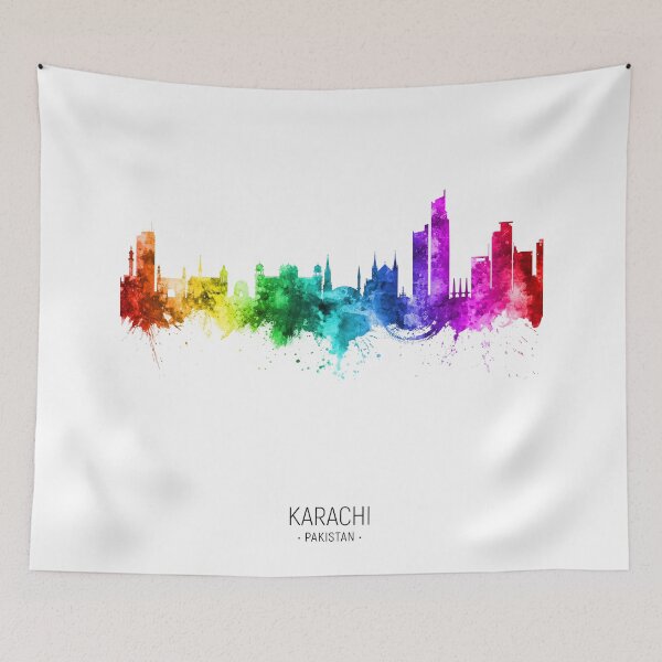 Artikelvorschau, Karachi Pakistan Skyline entworfen und verkauft von ArtPrints.
