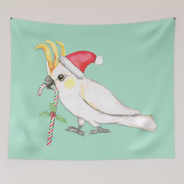 Item preview, Sulphur crested cockatoo Christmas style designed and sold by Bwiselizzy.