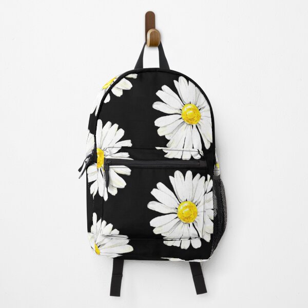 Item preview, Hand-painted watercolor camomile stickers on the black background designed and sold by sentimentalica.