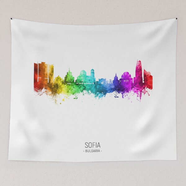 Item preview, Sofia Bulgaria Skyline designed and sold by ArtPrints.