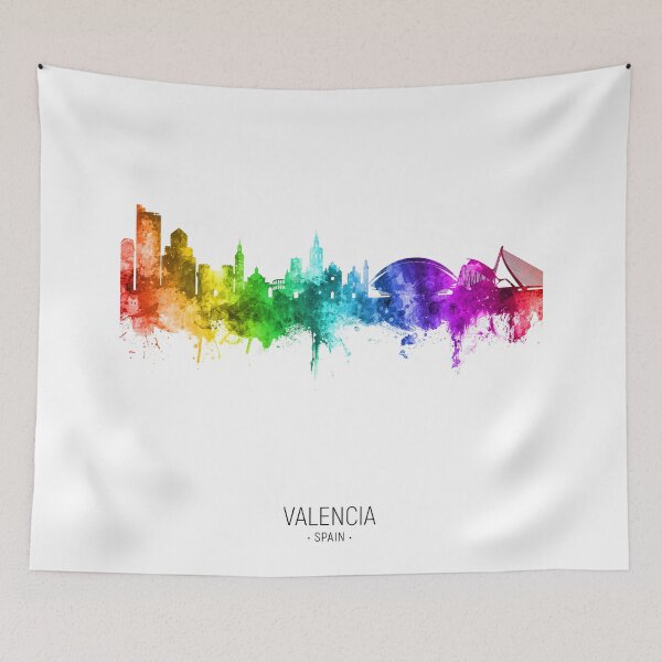 Item preview, Valencia Spain Skyline designed and sold by ArtPrints.